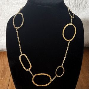 VCLM Gold Tone Fashion Necklace Textured Metal